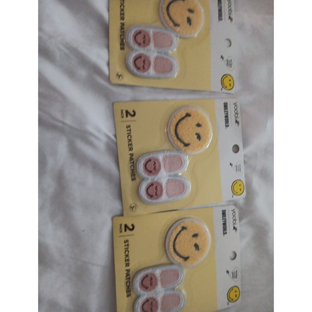 Yoobi SmileyWorld Sticker Patches 3, 2pk Smiley School Supplies Slippers & Smile